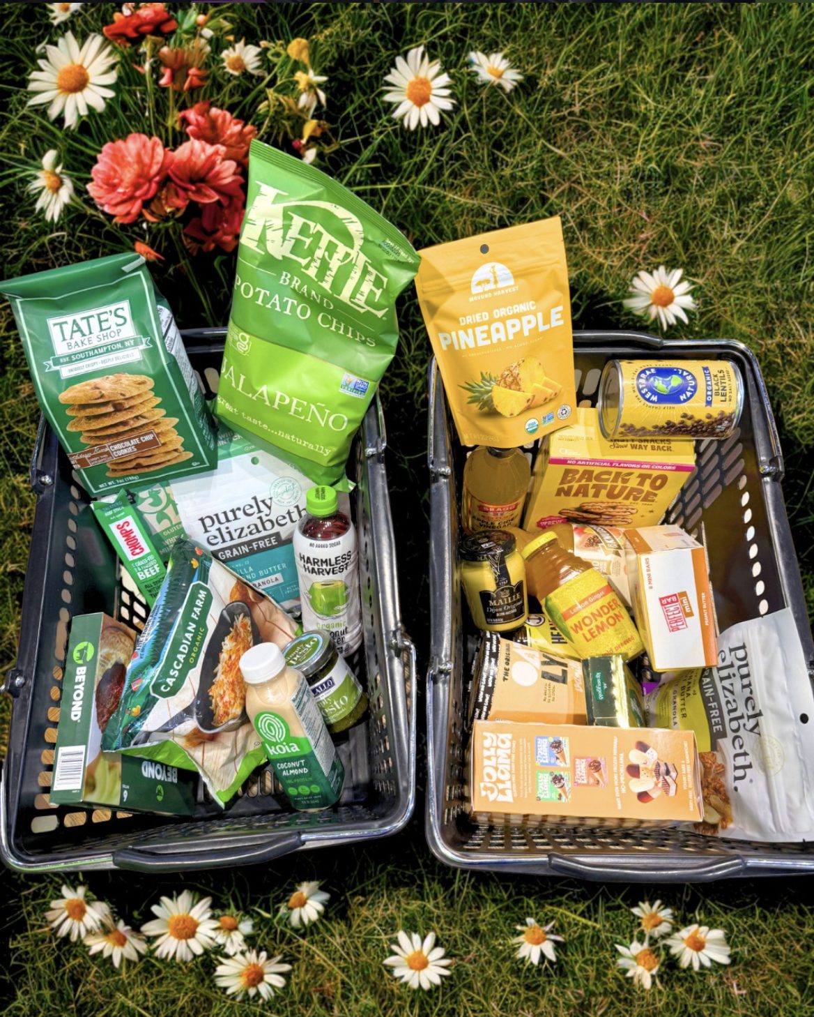 Organic grocery flatlay social content for Nature's Own Market